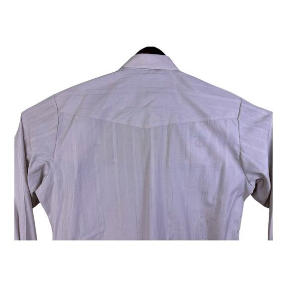 Roper Pearl Snap Shirt Mens Large Cream White 2 Pocket Western Cowboy Rodeo - Picture 8 of 16